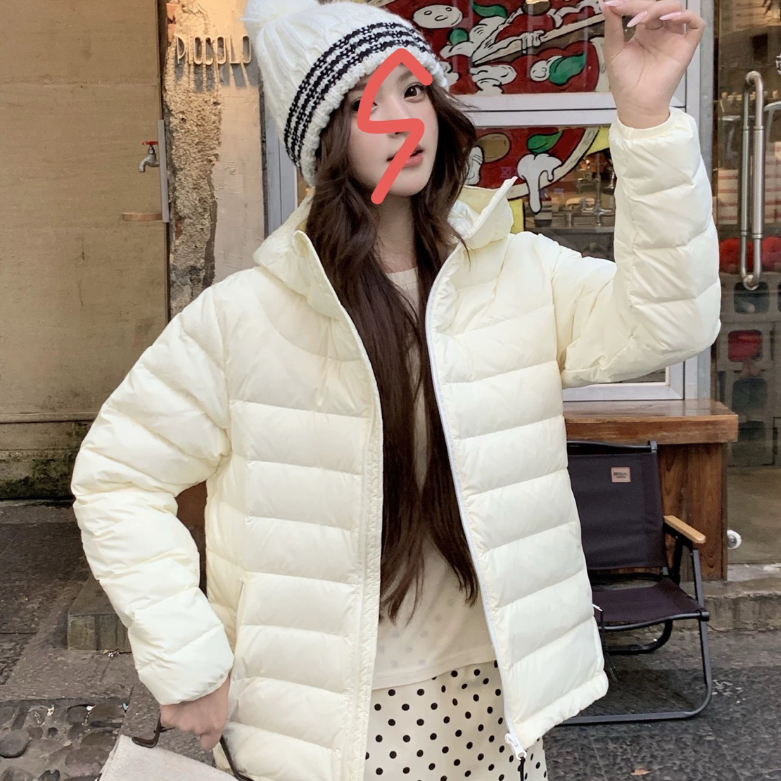 连帽休闲排骨石墨烯云绒棉服