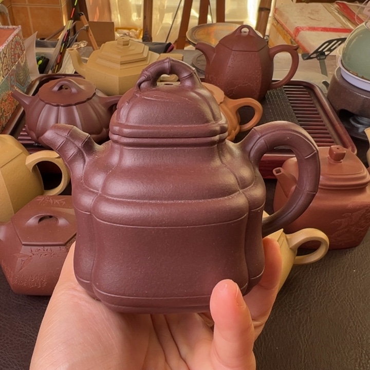 茶壶紫砂紫泥竹鼎微瑕