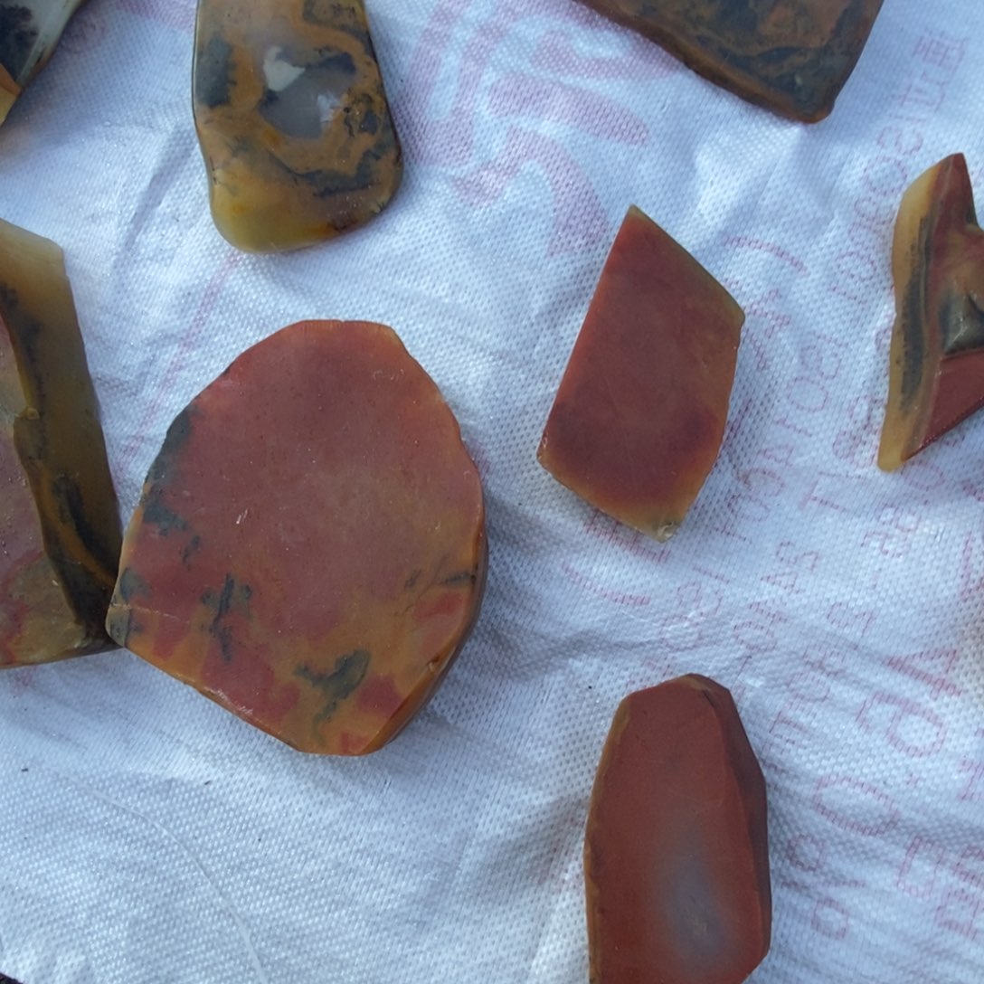 石英质玉（黄龙玉）合金颈饰