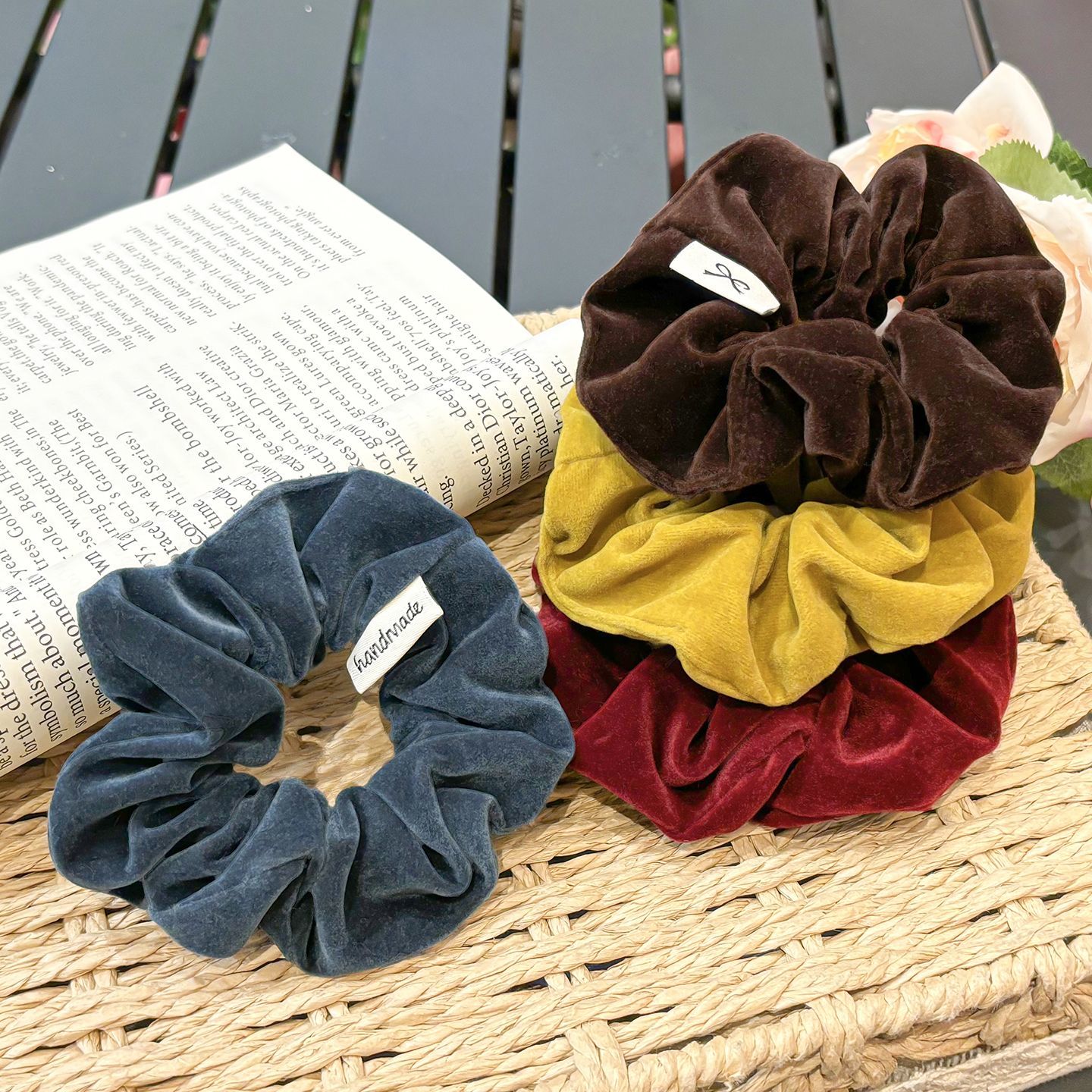 韩系新款纯色大肠圈休闲侧边扎马尾头绳毛茸茸扎丸子头发绳皮套