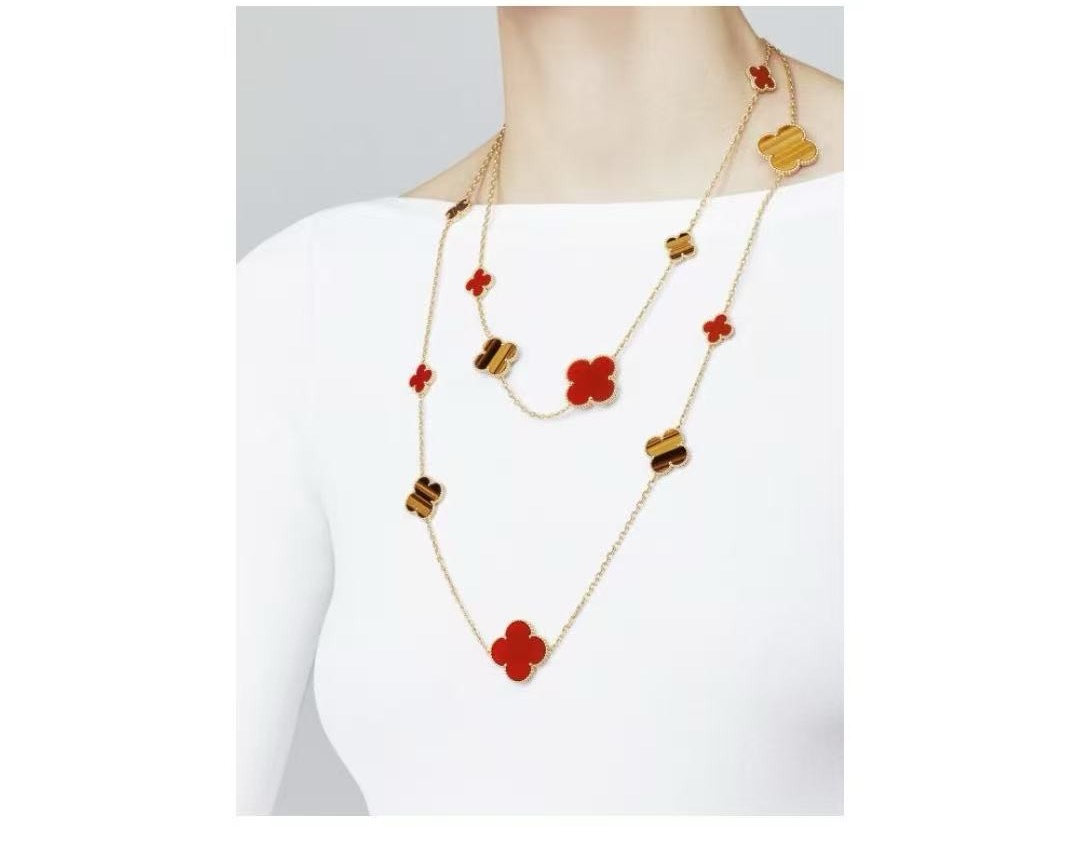 【玉素专属】18k金超重金红+虎眼十六花项链（72小时鉴赏期）