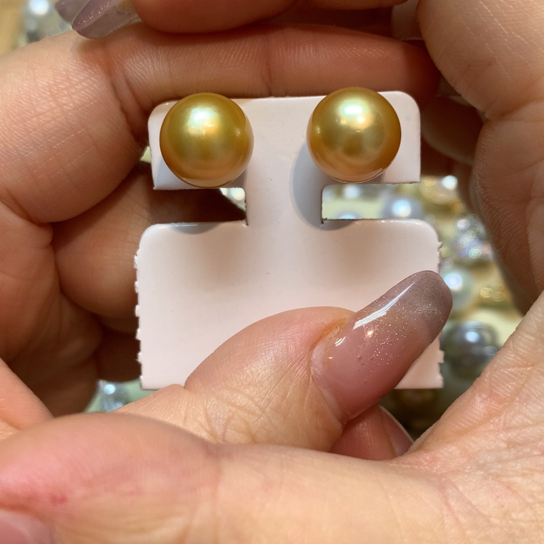 海水珍珠耳饰18K金镶嵌