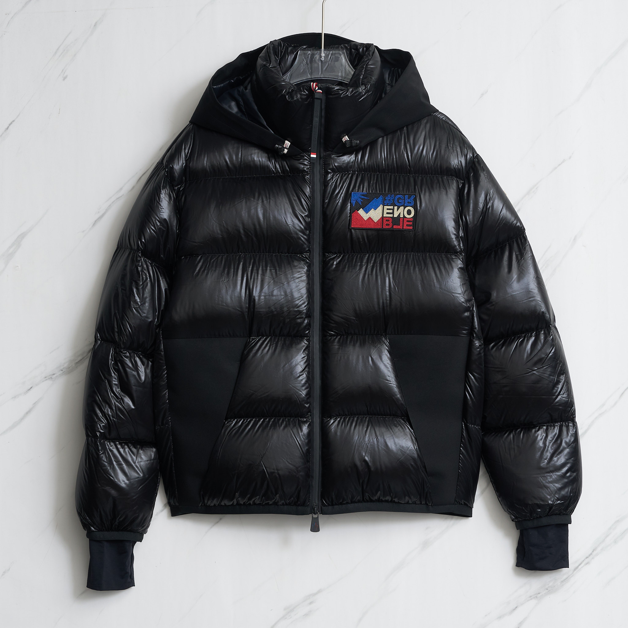 Moncler男士拼接经典marcassin羽绒服/MCBU00160