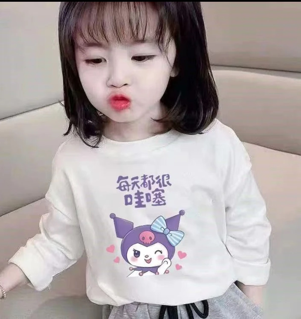 儿童纯棉长袖体恤2025新款女童宝宝打底洋气圆领上衣春秋款潮