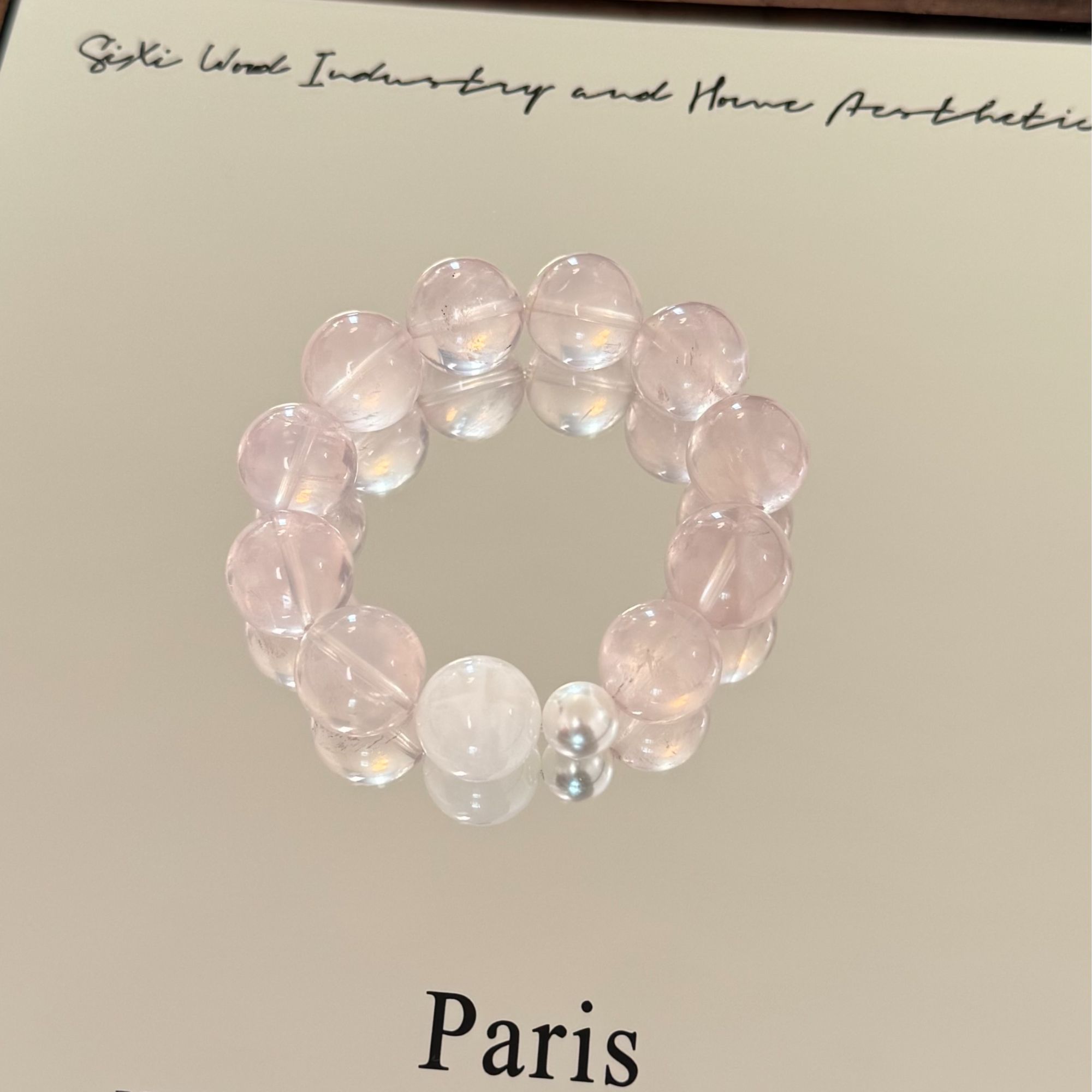 【星光精灵】天然粉水晶雪花幽灵水晶手串‘多样性发货’