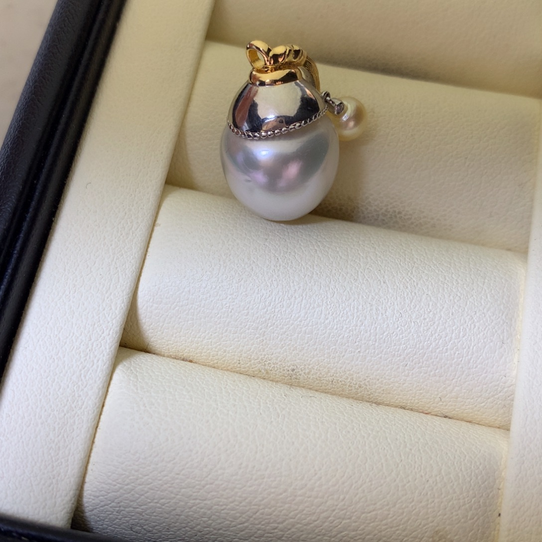 海水珍珠吊坠(不含链)银S925镶嵌