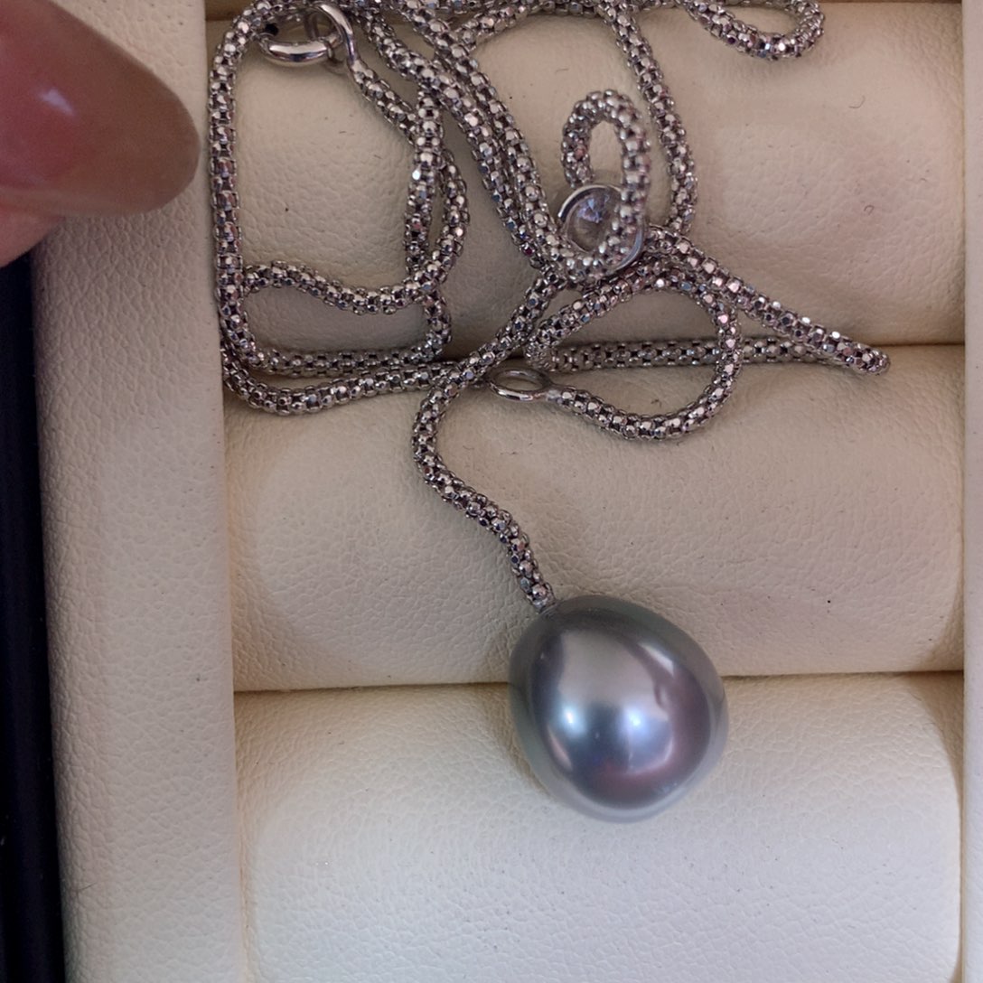 海水珍珠银S925镶嵌颈饰
