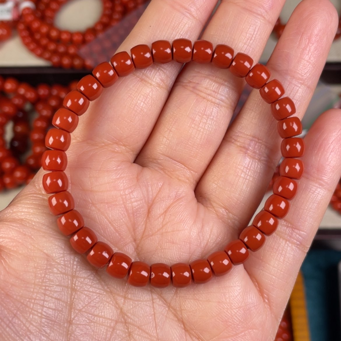 【闪购商品】南红玛瑙手链未镶嵌用****9满肉满色花