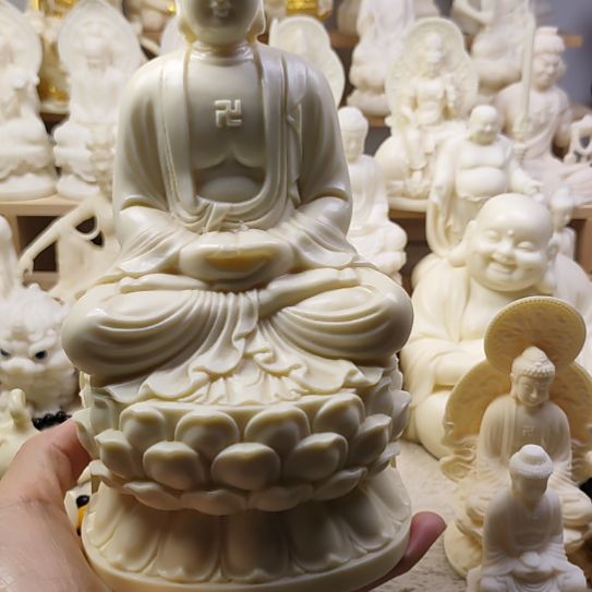 木菩提果坐阿弥勒21公分佛摆件