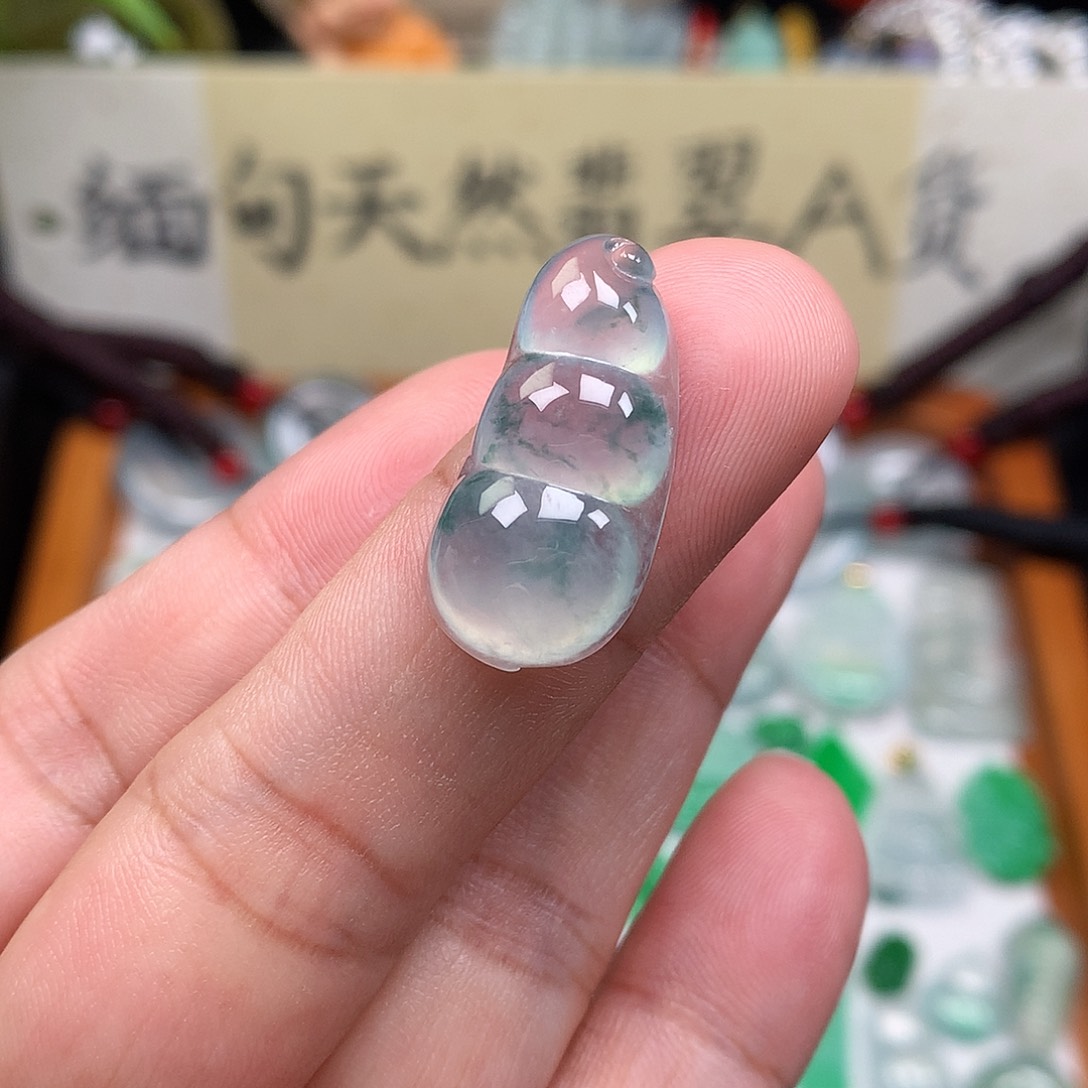 翡翠散珠缅甸天然A货翡翠冰种豆子