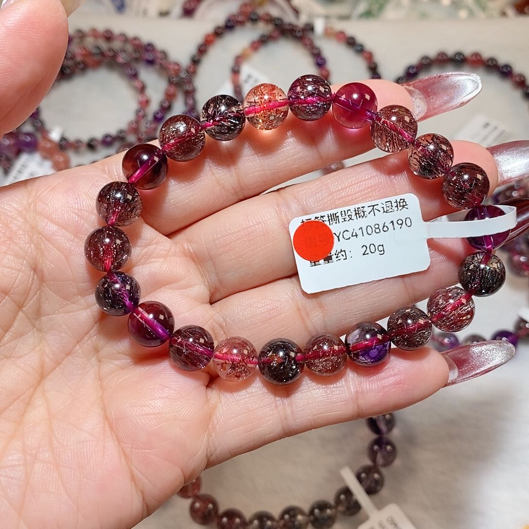 水晶手链未镶嵌禾****子黑加仑超七