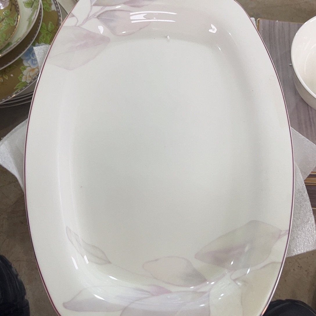 瓷片叶子鱼盘一个微瑕