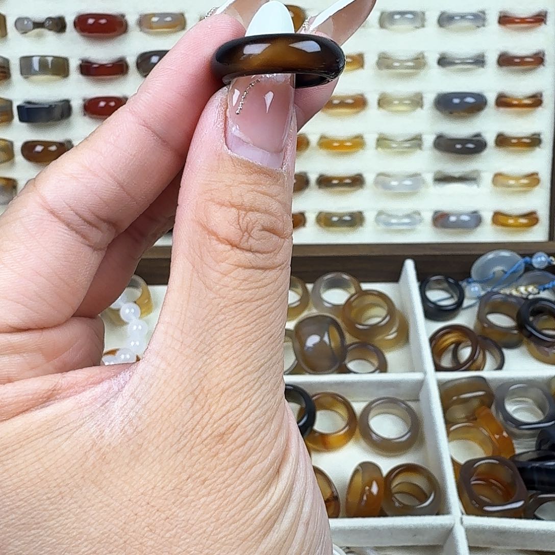 玛瑙/玉髓戒圈未镶嵌12圈