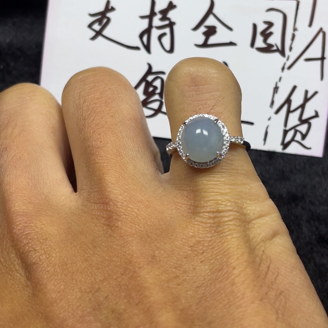 翡翠银S925镶嵌戒指