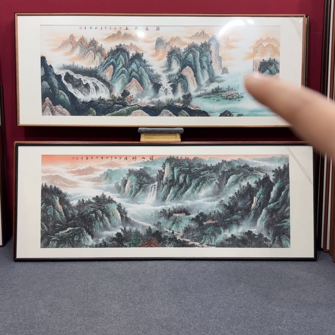 国画带框绘画210/80尺寸