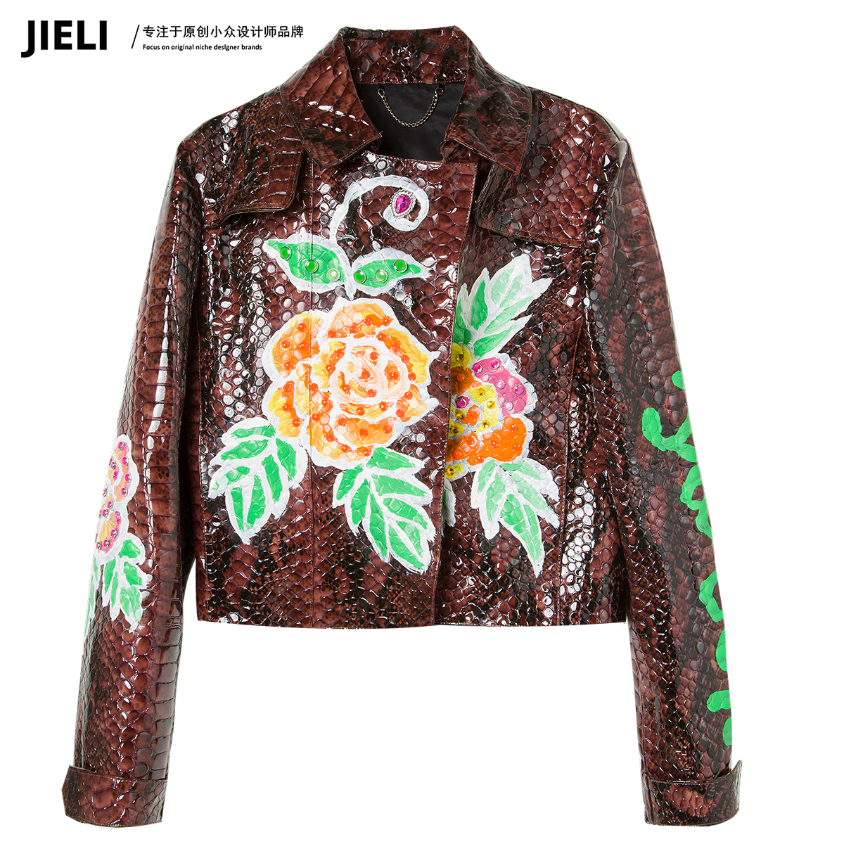 JIE LI/街力定制原创小众设计新款时尚皮衣外套T7206