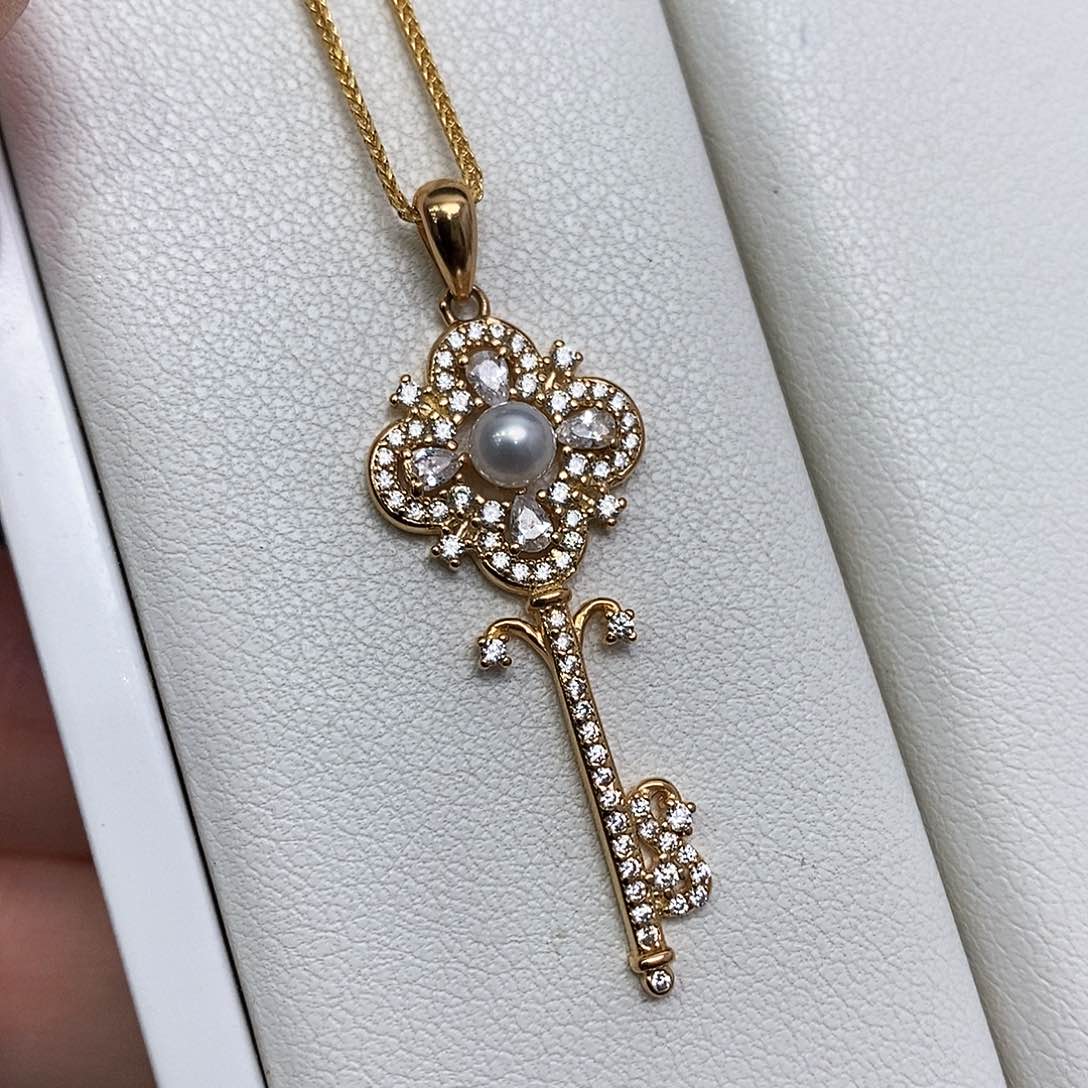 淡水珍珠颈饰银S925镶嵌