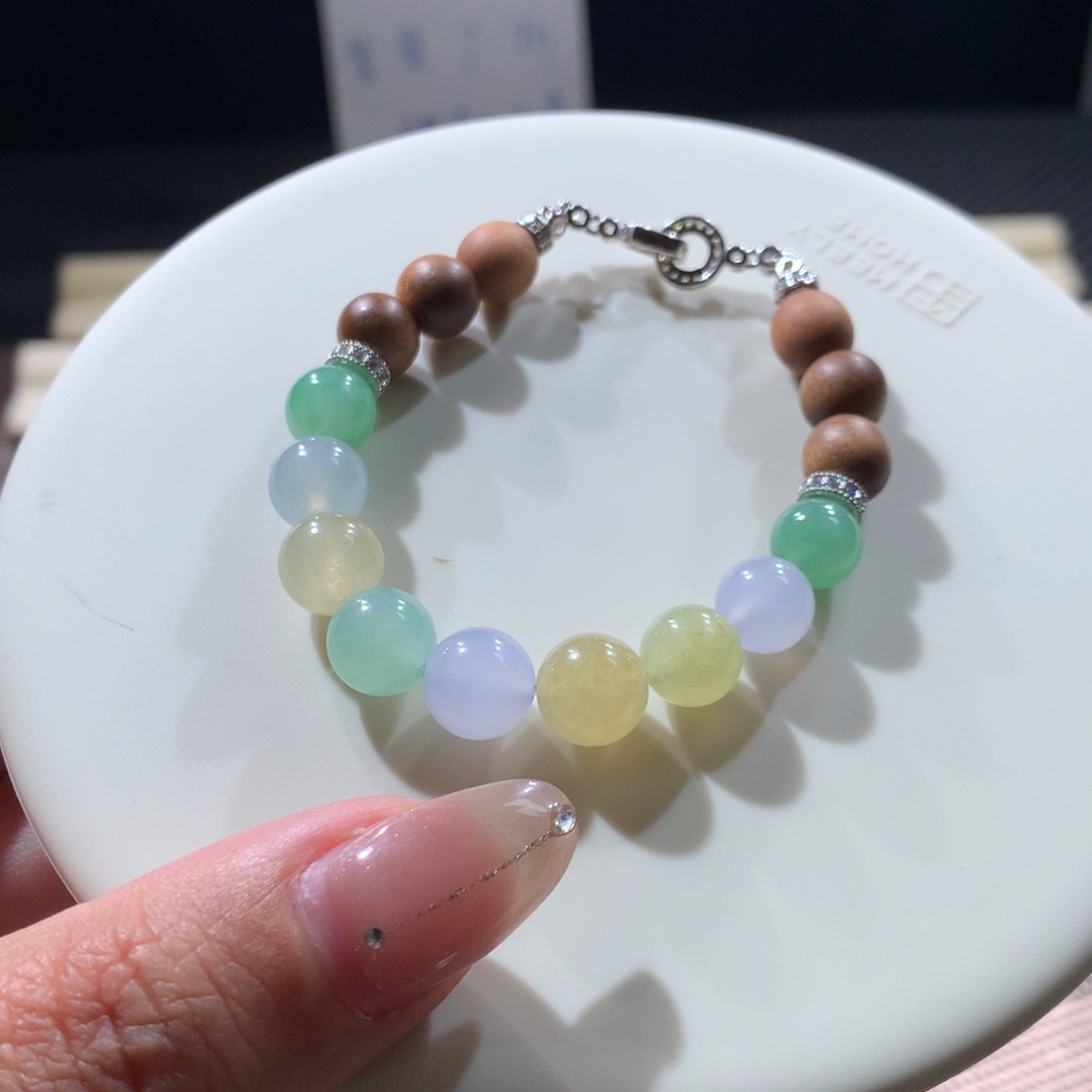 翡翠手链未镶嵌缅甸翡翠手串定制特价款卡8+