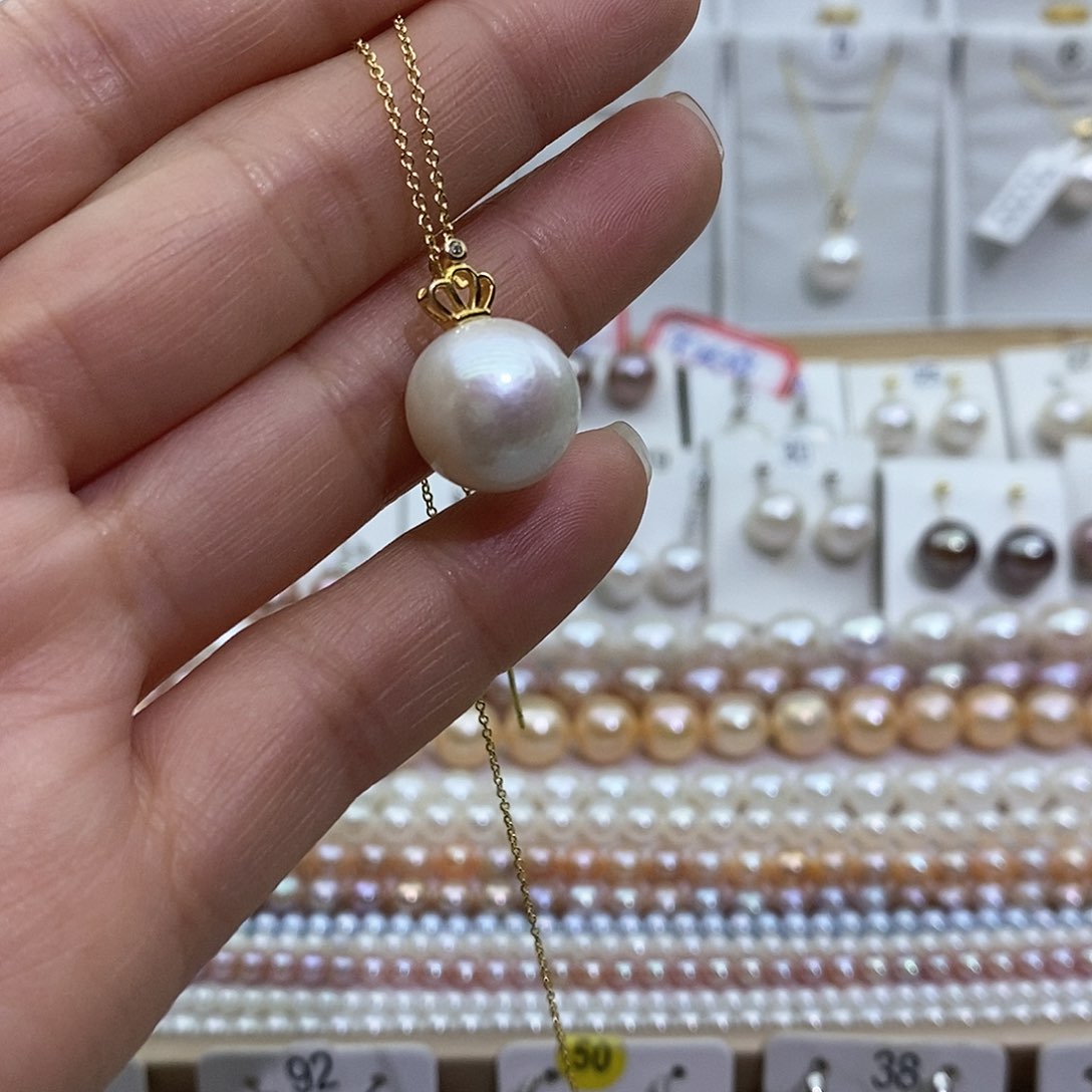 淡水珍珠吊坠(赠链)银S925镶嵌