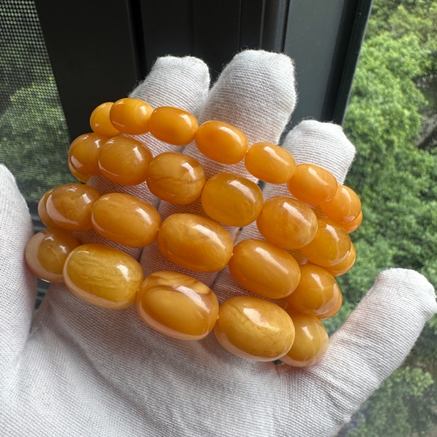 俄料枣珠手串蜜蜡手串天然鸡油黄枣珠手链手串素圈单圈多样发一