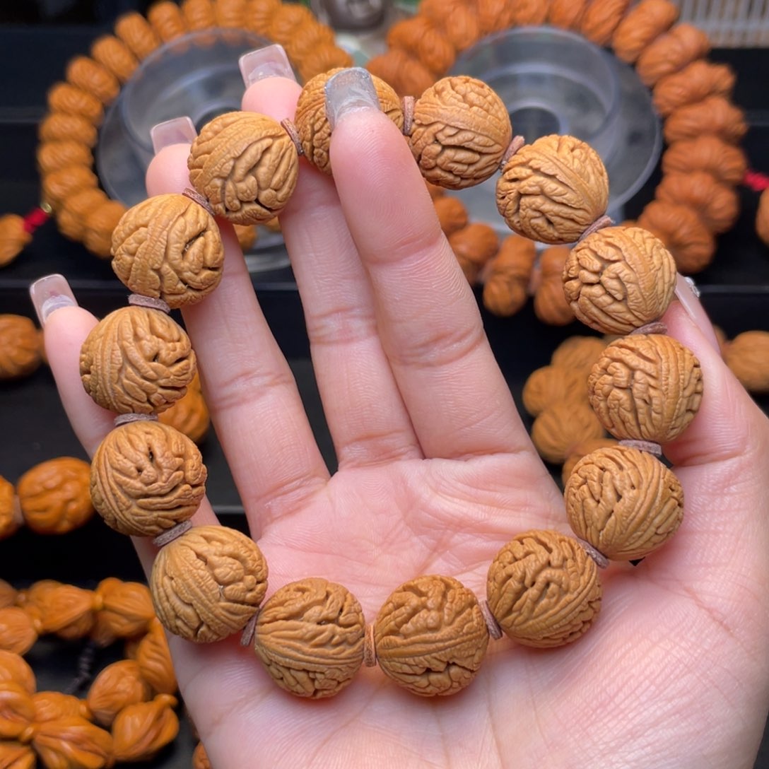 桃核手串18尺寸绣球手串（8号链接）