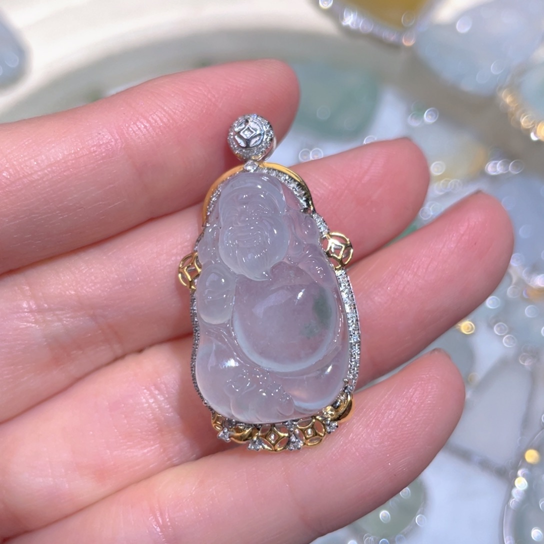 翡翠颈饰18K金镶嵌翡翠