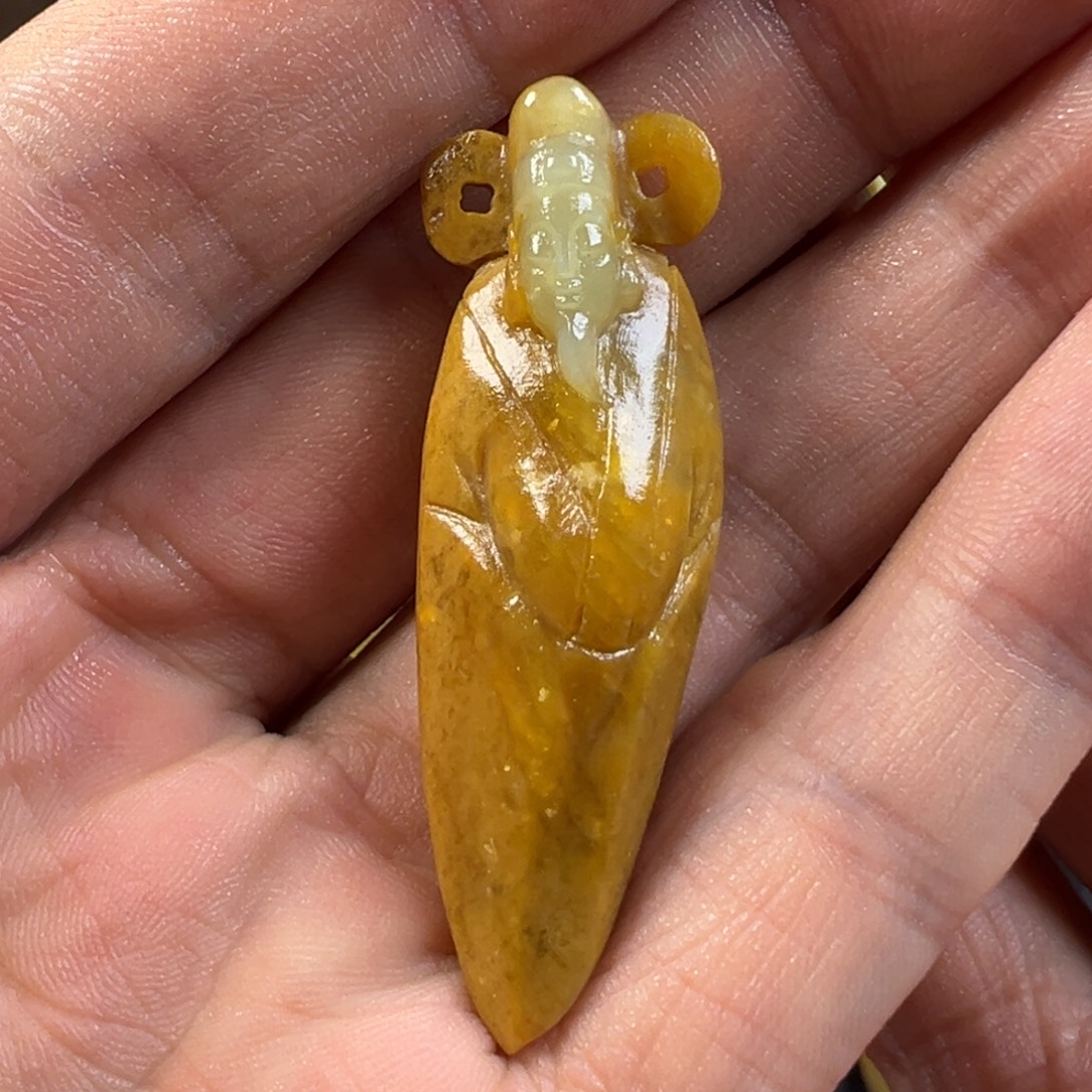 岫玉未镶嵌岫玉天然俏色手把件