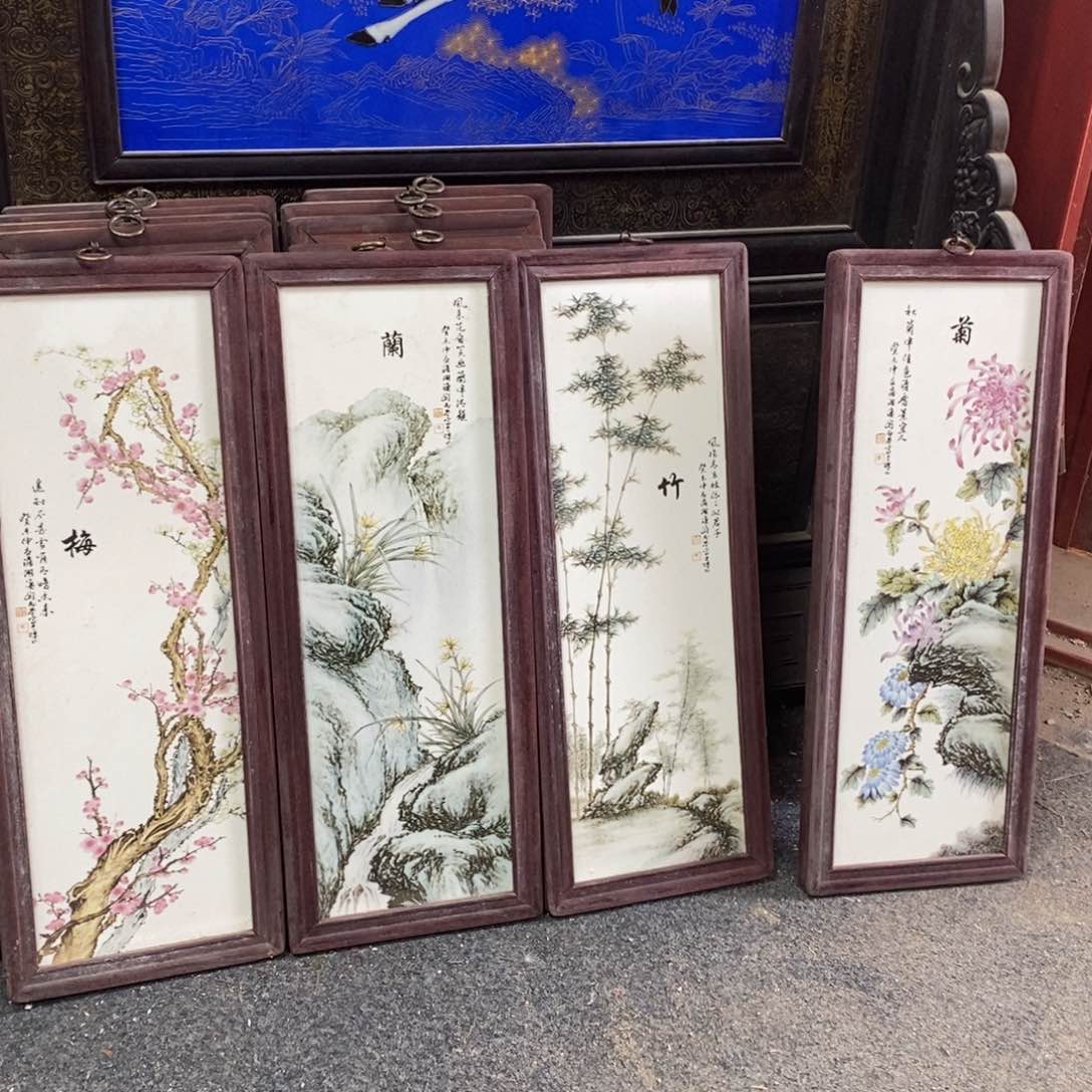 瓷片55*21*4 景德镇瓷板画柴窑烧制
