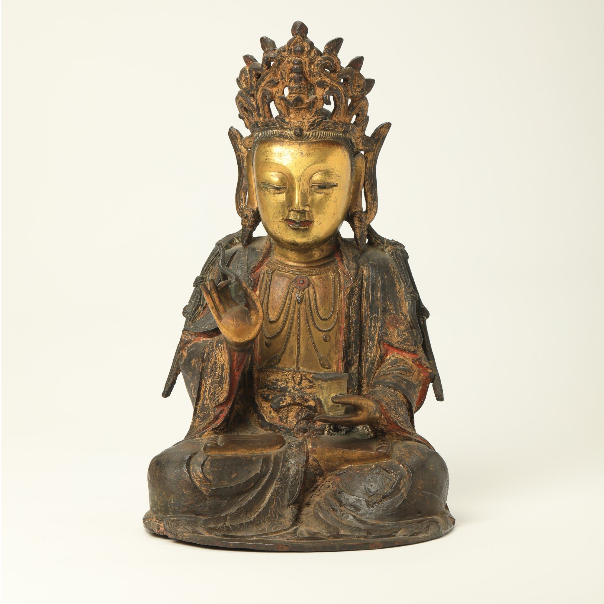 【1月22日古董拍卖】3217 明 铜鎏金观音坐像