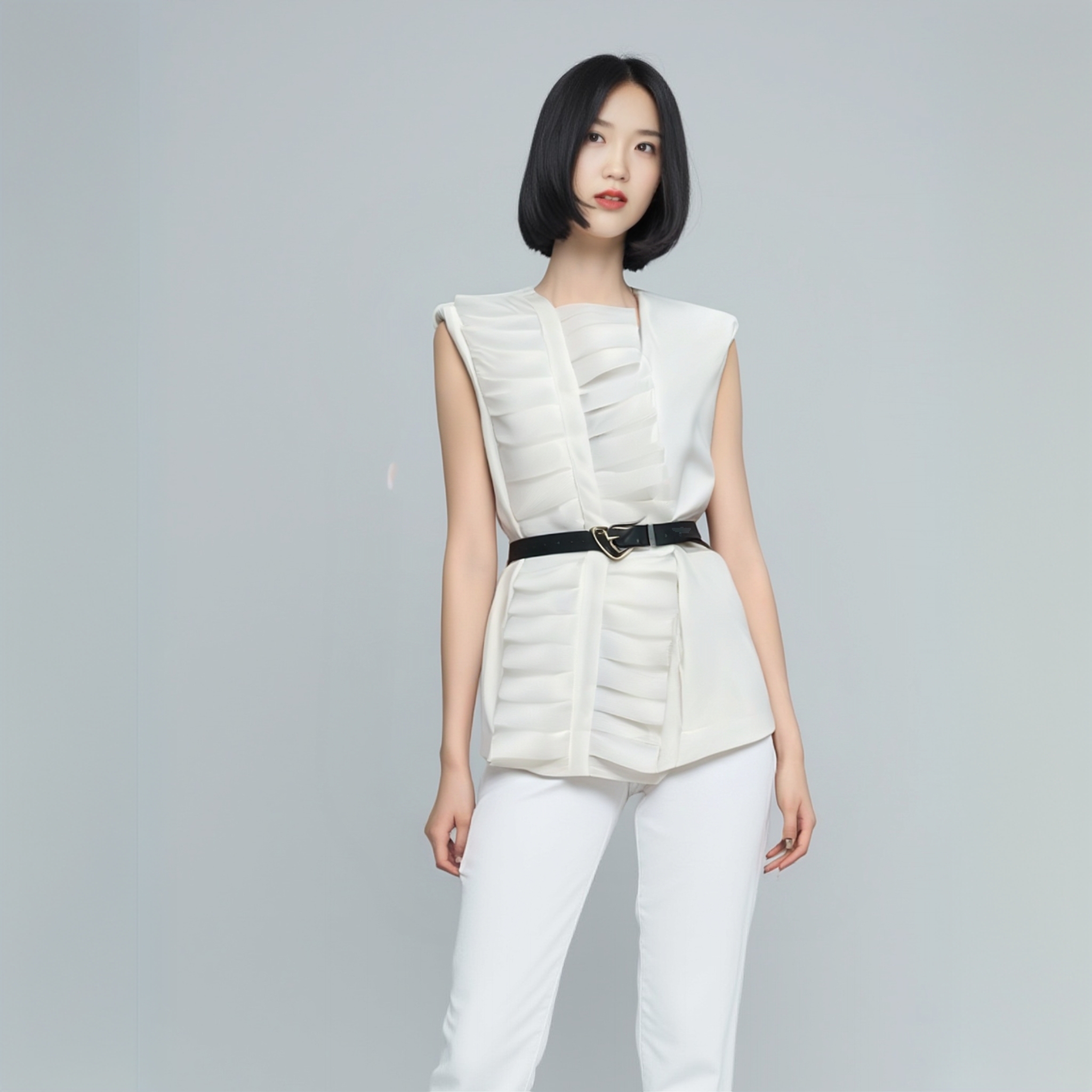 概曲（GaiQu）“铁扇公主”设计师款轻奢不规则芭蕉叶显瘦廓形马夹