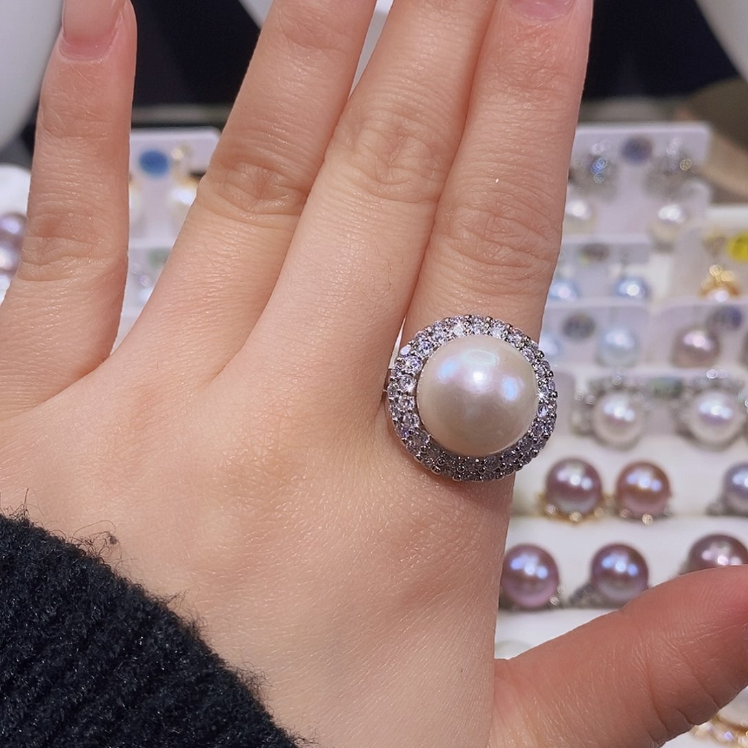 淡水珍珠戒指合金