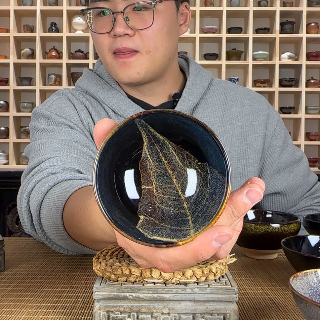 平阳窑手作菩提叶木叶盏