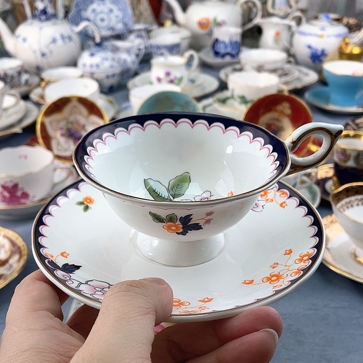 海外中古欧瓷咖啡杯小房子