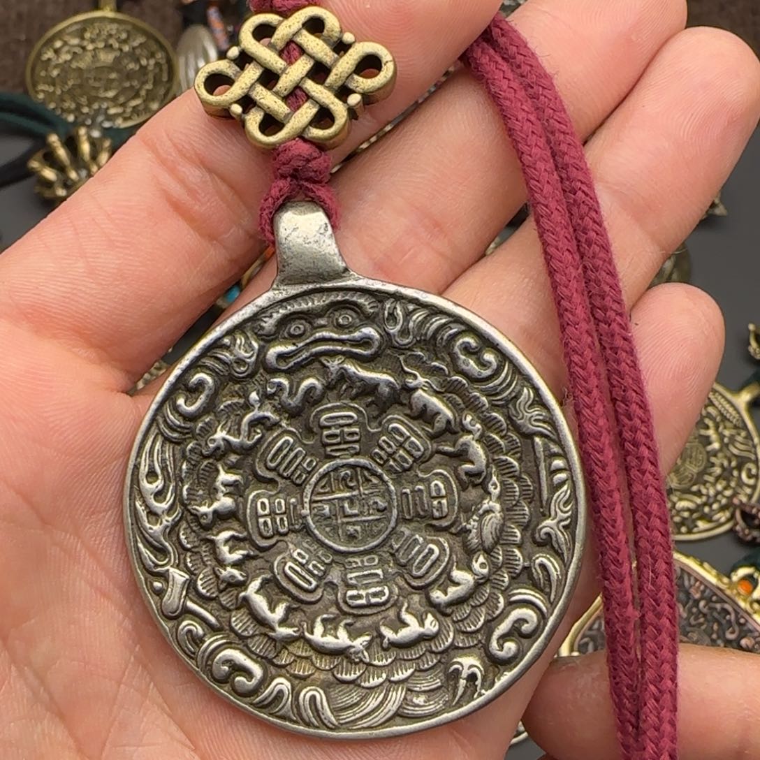 老铜九宫牌吊坠喜欢的来