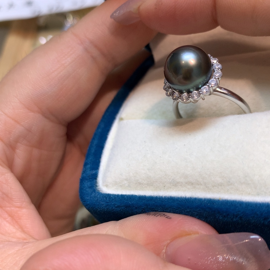 海水珍珠戒指银S925镶嵌