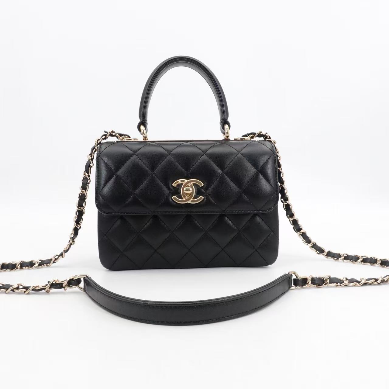 95新 Chanel/香奈儿 GGS香奈儿24c trendycc mini黑色金58932264