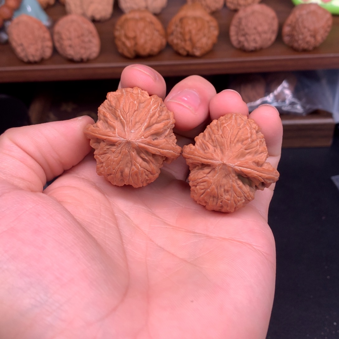 山***叶手串文玩核桃37磨盘