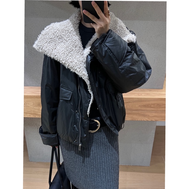 爱唯依（F）-保暖时代！经典翻领夹棉外套（657RJ1661#）VRNCEWEI