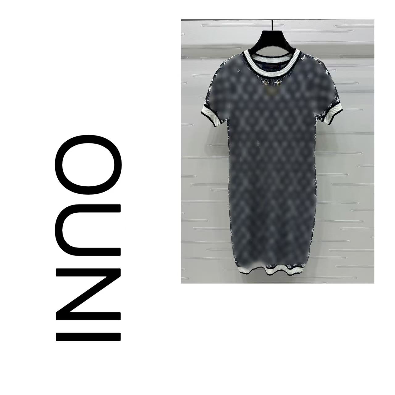 （冰感针织连衣裙）夏季冰感满印浮雕针织连衣裙