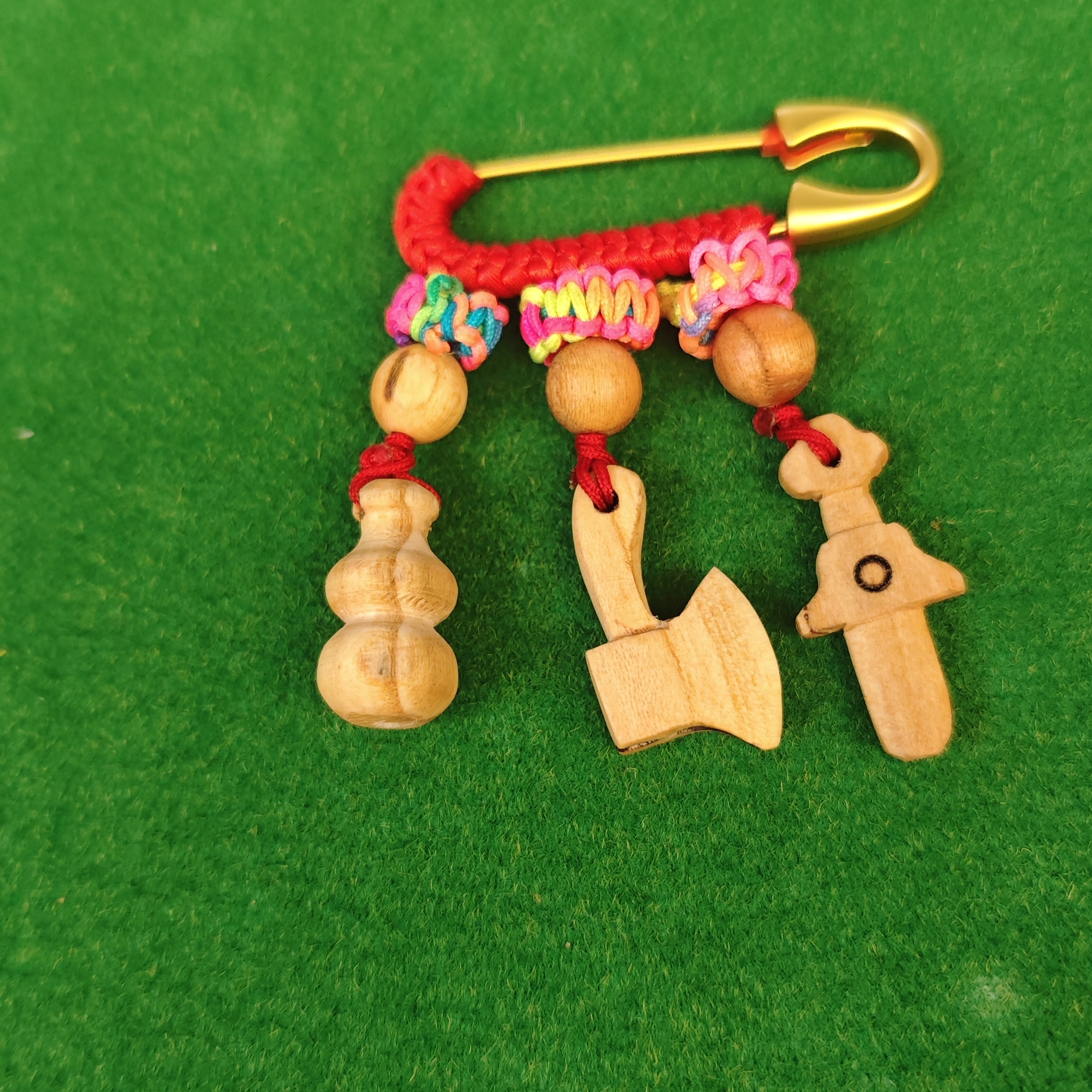 野生桃木手工宝宝防惊吓挂件