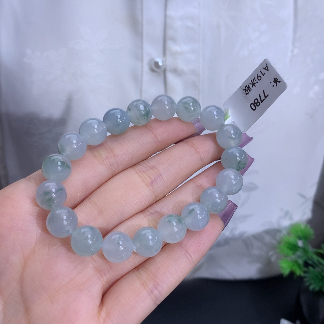 翡翠手链未镶嵌L***a卡10冰胶飘绿花