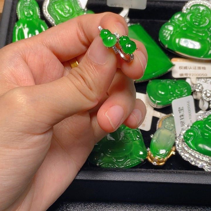 翡翠银S925镶嵌吊坠(不含链)