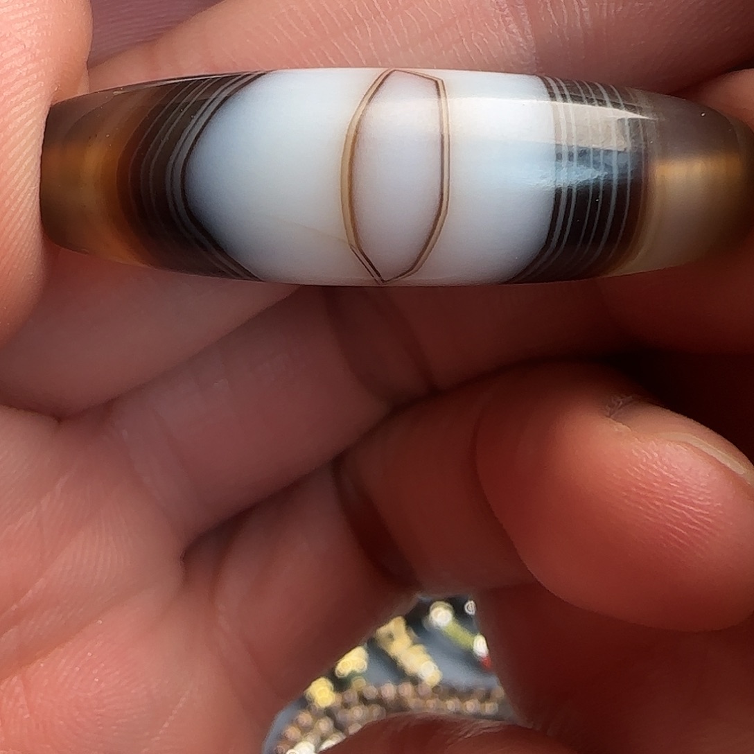 玛瑙/玉髓合金颈饰39x12天然f眼