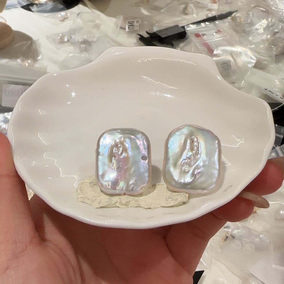 淡水珍珠耳饰合金