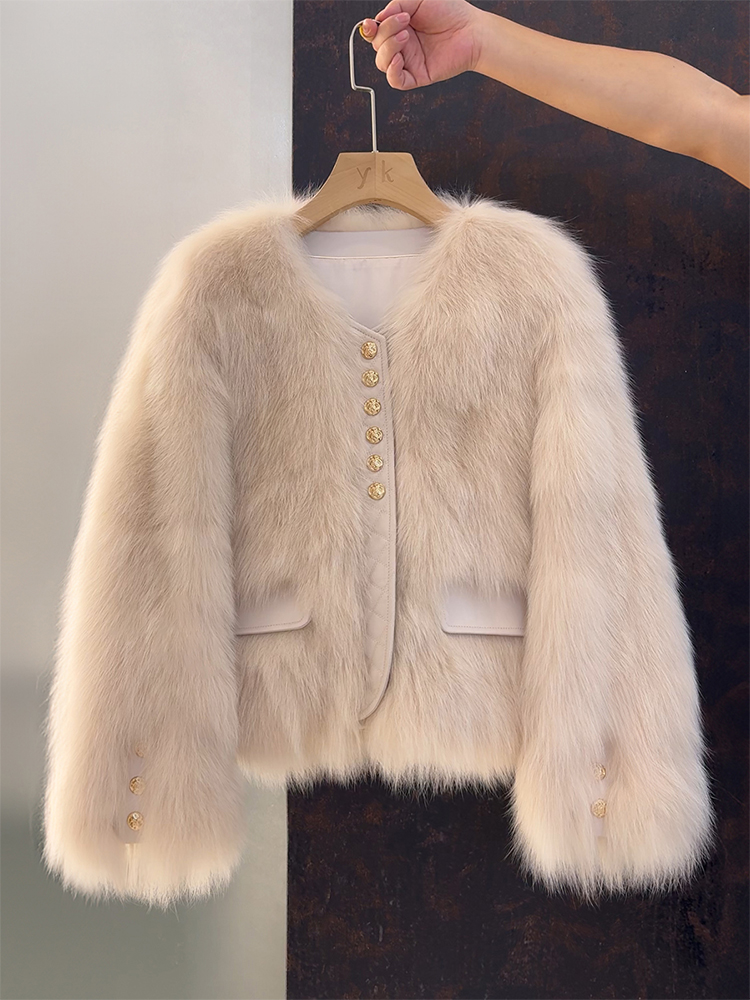 冬季短款外套女新款海宁韩版时尚小香风毛毛上衣女装33326#