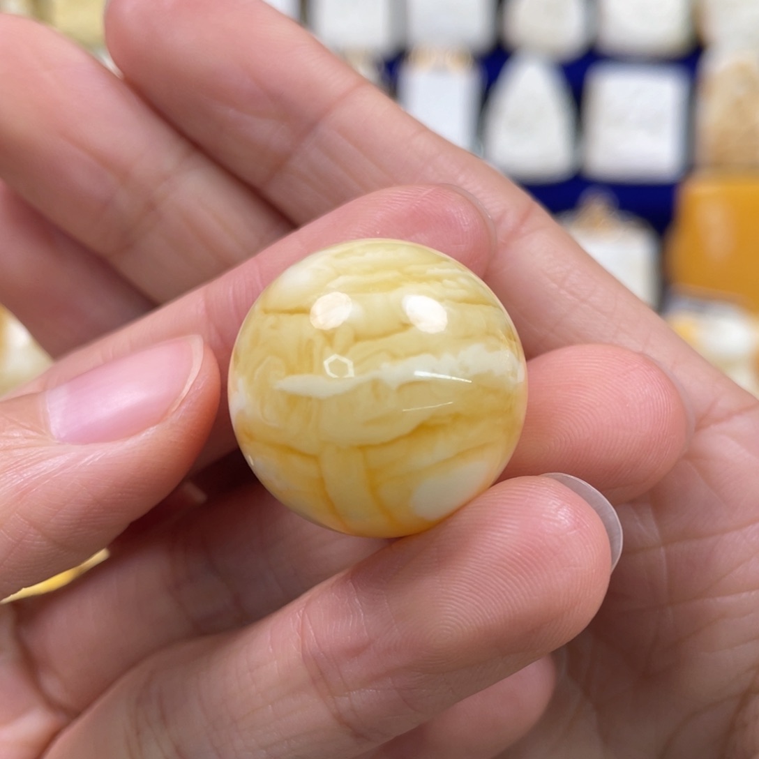 蜜蜡裸石未镶嵌琥珀蜜蜡珠子卡22.9mm