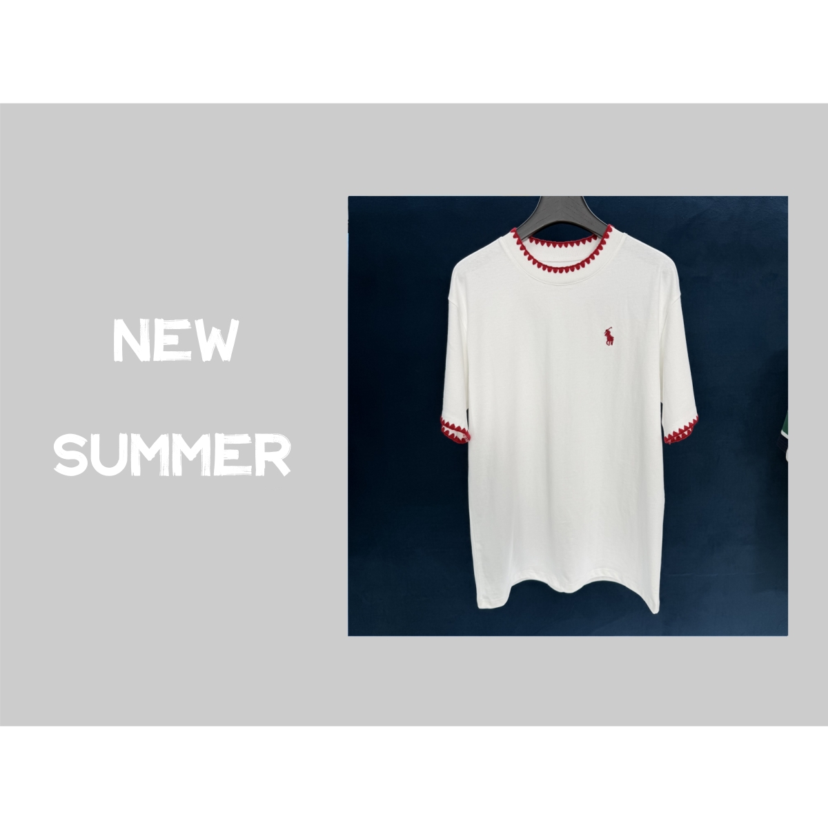 【撞色缝边T】2025时尚针织圆领男女同款休闲百搭简约T恤手工缝边