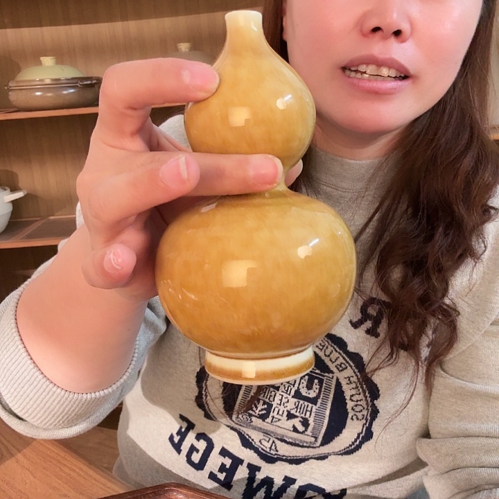 苏打釉琉璃黄葫芦摆件