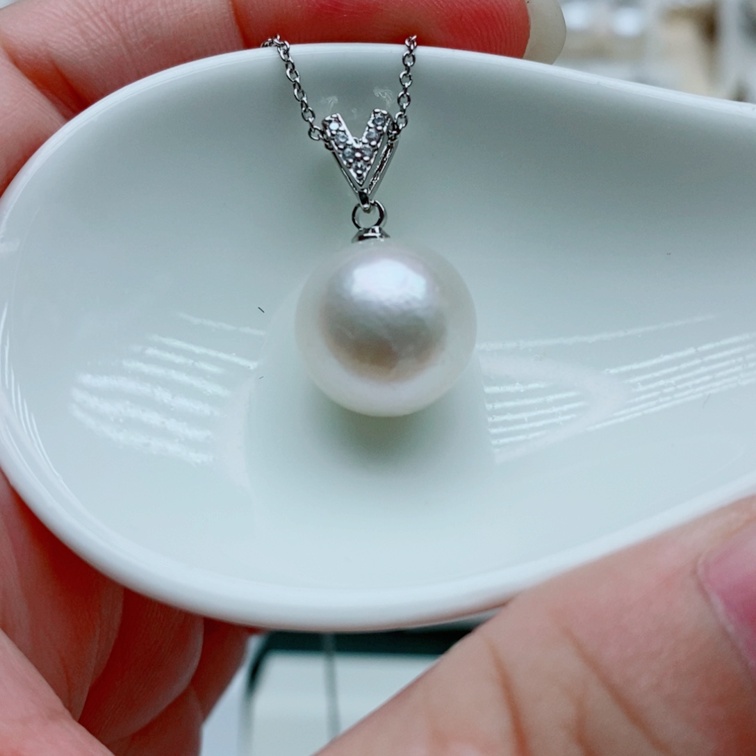 吊坠(赠链)淡水珍珠银S925镶嵌12.8mm