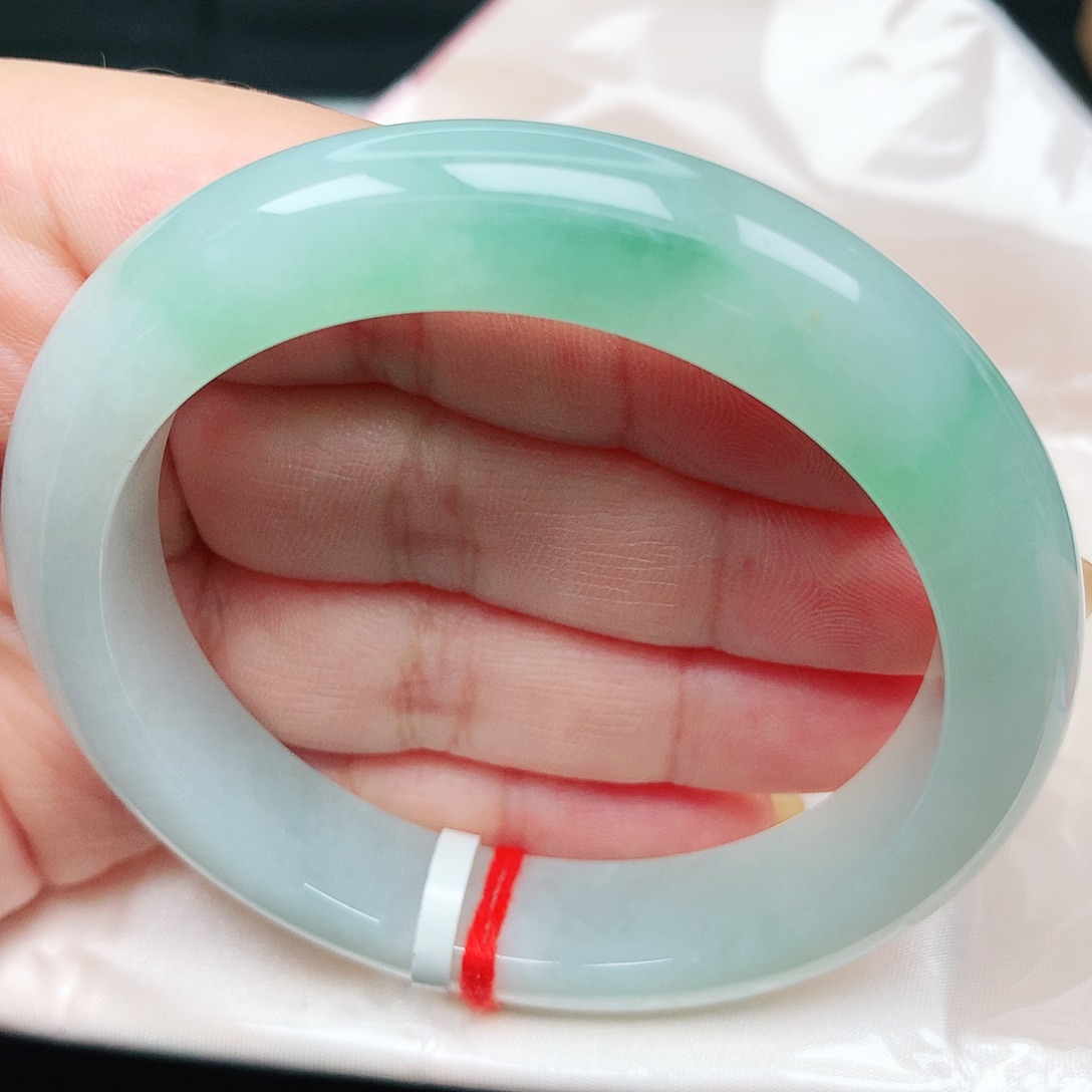 未镶嵌手镯翡翠27冰胶甜绿